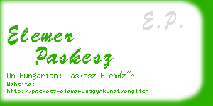 elemer paskesz business card